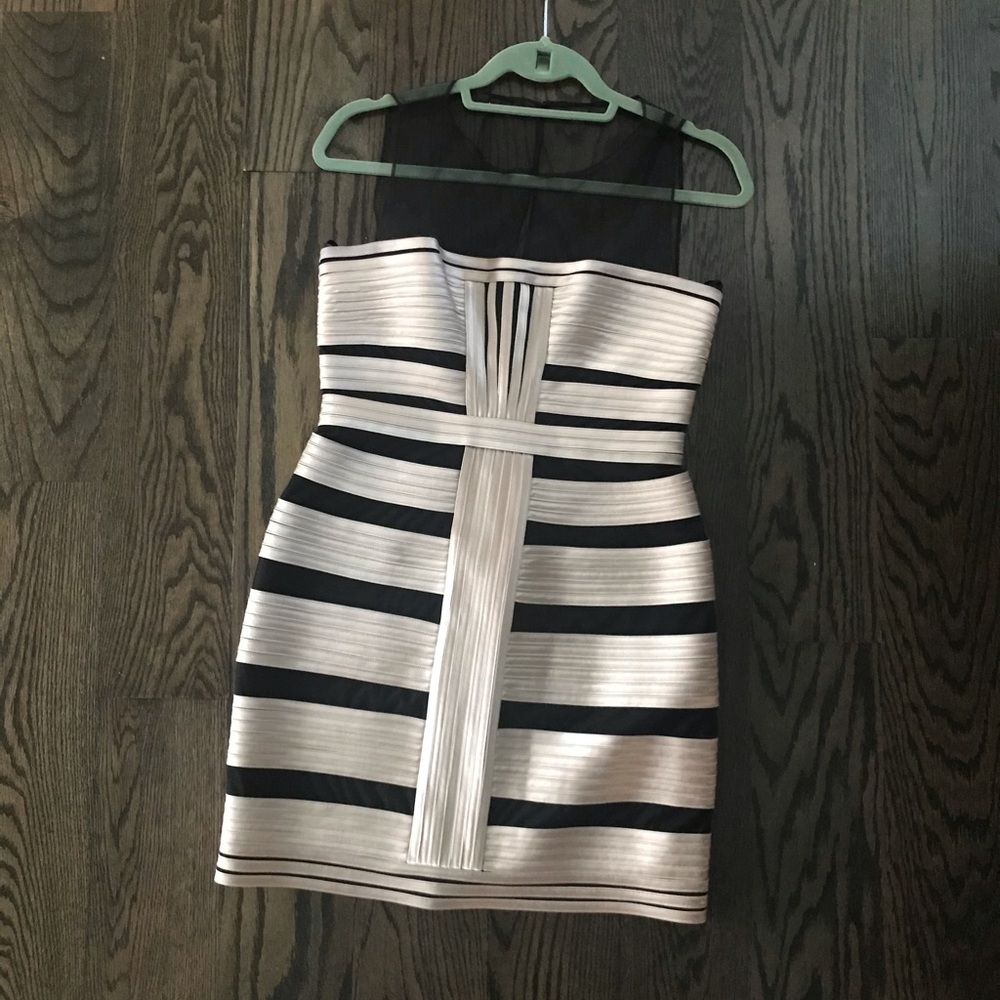 BCBG Black and Gold Dress Size 8